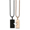 Chisel Stainless Steel Black and Rose IP-plated Heart Pendants on 22" Ball Chain Necklace Set - 2 of 4