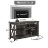 TV Stand up to 65 Inches with Power Outlets, Farmhouse Entertainment Center Cabinet with Storage Shelves for Living Room,Dark Rustic Oak - 2 of 4
