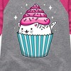 Girls' - Instant Message - Cat Cupcake Shirt Tail Raglan Graphic T-shirt - 2 of 4