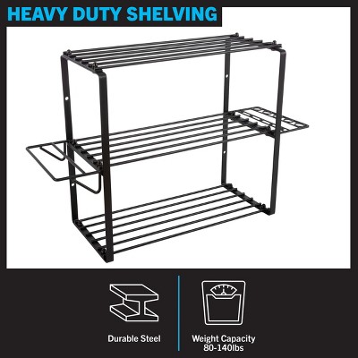 Stalwart Black Steel 3-Tier Power Tool Organizer Shelving