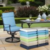 Aoodor Outdoor High Back Dining Chair Cushion Set, Water Proof & Stain Resistant Polyester Fabric Cover with Ties and Zipper, Set of 4 - 3 of 4
