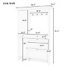 FURNIinspire Hall Trees Modern Hall Tree With Shoe Cabinet, Mirrored Cabinet Door, Coat Hanger, 2 Flip Drawers, 4 Hooks, White, 10.4"*54.7"*81.3" - 3 of 4