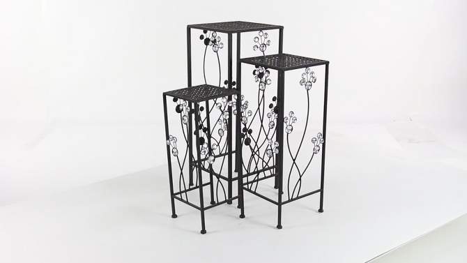 Set of 3 Modern Iron Square Plant Stands - Olivia &#38; May, 2 of 19, play video