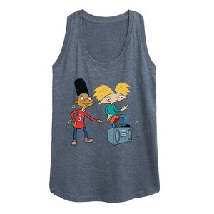 Women's - Hey Arnold! - HA Air Guitar Graphic Racerback Tank - 1 of 4
