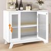 Coolmee Accent Storage Cabinet, 36'' Sideboard Buffet Cabinet with Fluted Glass Door and Adjustable Shelf, Coffee Bar Cabinet for Kitchen, Dining - 2 of 4