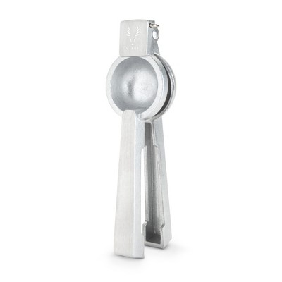 Viski Professional Citrus Press Lime Juicer, Lemon Squeezer for Cocktails, Bar Accessories, Silver Aluminum Metal, Set of 1