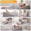 Itopfox Wedge Pillow for Acid Reflux, Back Pain Relief, Post Surgery, Elevated Sleeping, Snoring, Triangle Pillow with Removable Cover - 2 of 4
