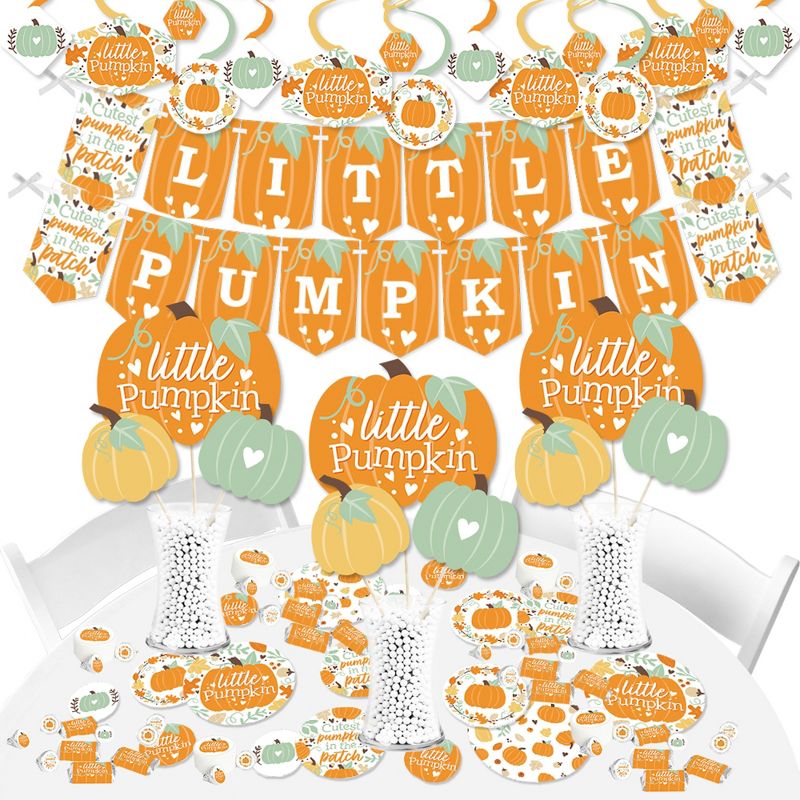 Big Dot of Happiness Little Pumpkin - Fall Birthday Party or Baby Shower Supplies - Banner Decoration Kit - Fundle Bundle, 1 of 9