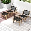 Tangkula Mid Century Modern Accent Chair w/ Ottoman Living Room Chair w/Teak Wooden Frame - 2 of 4