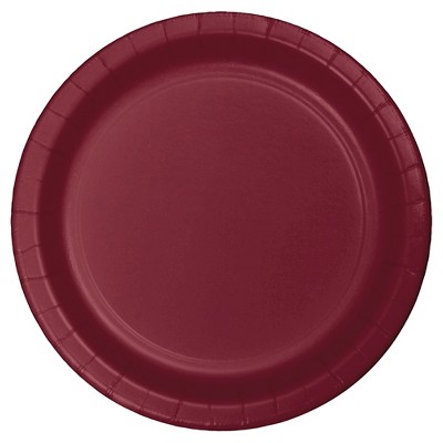 Burgundy Red 9" Paper Plates - 24ct