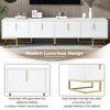 Whisen Modern TV Stand with Metal Legs & Gold Handles, Console Table with Cabinets and Adjustable Shelves, Fits TVs Up to 80'' - 3 of 4