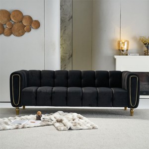 83"Modern Sofa Couch,Velvet Couch,Elegant Sofa Minimalist Design With Gold Metal Legs,3 Seater Couch For Living Room Apartment,Office-Cuddlewood - 1 of 4