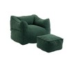CAVINAS Faux Fur Bean Bag Chair with Footstool,Lazy Floor Sofa Chair with High Resilience Memory Foam,Cozy Lounge Chair for Living Room - 4 of 4