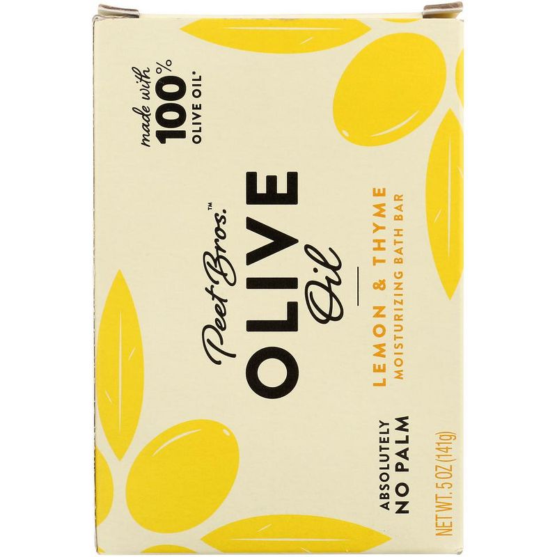 Peet Bros Lemon and Thyme Olive Oil Moisturizing Bath Bar - 5 oz, 2 of 6
