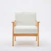 GlasFlength Accent Chairs Linen Fabric Chair Skin Friendly Linen Fabric Clean Simple Styling Comfortable for Dining Area, Beige, 25"*22"*12" - 3 of 4