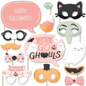 Big Dot of Happiness Pastel Halloween - Pink Pumpkin Party Photo Booth Props Kit - 20 Count - 1 of 4