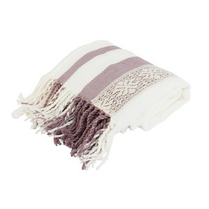 Tati Lace Throw Blanket Berry - Décor Therapy, Pink