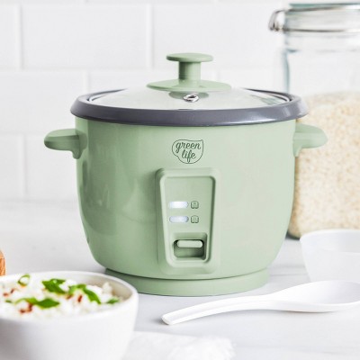 GreenLife 1.5qt Rice Cooker Green Sage