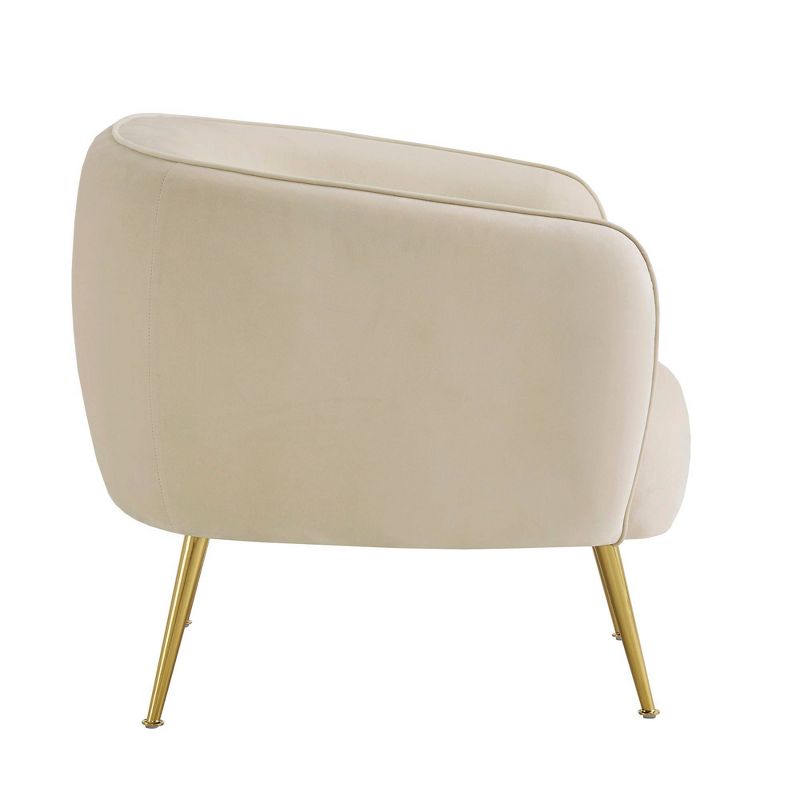 Minerva Brass Finish Velvet Upholstered Accent Chair - Inspire Q, 6 of 13