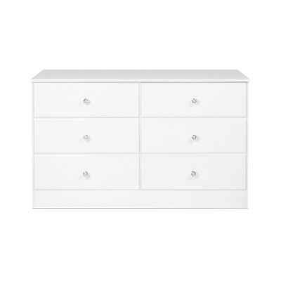 Crystal White Double Dresser with Extra Deep Drawers and Roller Glides