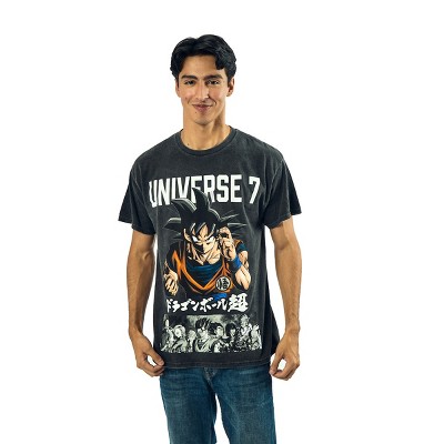 Dragon Ball Super Oversized Universe 7 Goku Crew Neck Short Sleeve Men's Black T-shirt
