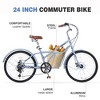 Whisen 24” Commuter Bike, Adult Bicycles with 6 Speed, Steel Frame, Double Disc Brakes - 4 of 4