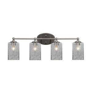 Toltec Lighting Capri 4 - Light Vanity in  Brushed Nickel with 4" Smoke Bubble Shade - 1 of 1