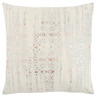 Abstract Striped and Geometric Throw Pillow White/Copper - Rizzy Home