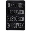 Dicksons Rescued Redeemed Restored Forgiven, Black/White 3.8 x 2.5 Inch Laminated Cardstock Pocket Card Bookmark; Pack of 12 - 2 of 3