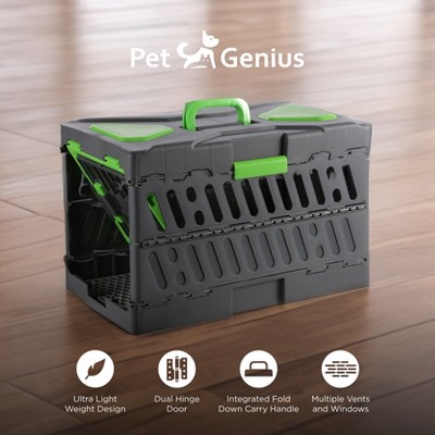 Green and Gray Collapsible Lightweight Pet Crate with Vents