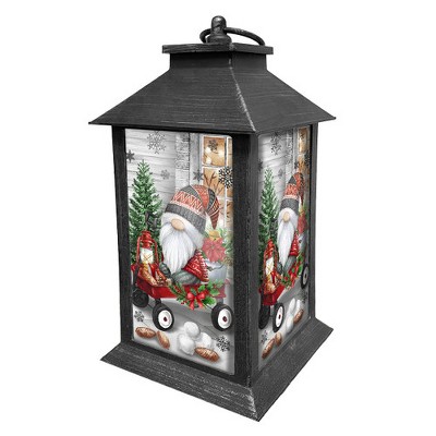 Briarwood Lane Winter Christmas Lantern 13.5" x 5.5" x 5.5" Wagon Gnome For Christmas Lantern