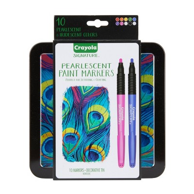 Crayola Signature 10ct Pearlescent Paint Markers, Medium Point
