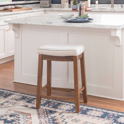 Claridge Backless Saddle Counter Height Barstool Stripe – Linon
