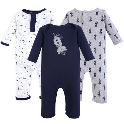 Yoga Sprout Baby Boy Cotton Coveralls 3pk, Spaceship, 6-9 Months : Target