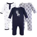 Yoga Sprout Baby Boy Cotton Coveralls 3pk, Spaceship