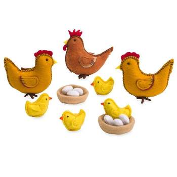 Magic Cabin - Felt Chickens Play Set for Kids Imaginative Play