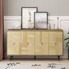 59.84" Elegant Vintage 4-Door Cabinet with Carved Effect Decoration Doors 4M - ModernLuxe - 2 of 4