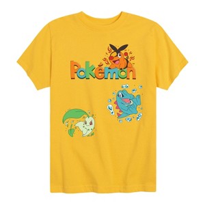 Boys' - Pokémon - Chikorita, Tepig, Totodile- Youth Short Sleeve Graphic T-Shirt Short Sleeve Graphic T-Shirt - 1 of 4