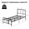 Bed Frame with Headboard, Metal Slats Support Platform Bed Frame with Storage - 3 of 4