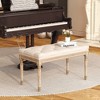 Itopfox Upholstered Bench for Bedroom, Piano, Dining, Entryway, Living Room with Button Tufted Padded Seat and Carved Wood Legs, Beige - 4 of 4