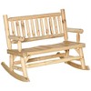 VYNXARIA Outsunny 2-Person Wood Rocking Chair - Cozy Log Design for Outdoor Relaxation - 4 of 4