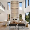 LLHZSY 9-Light Modern Luxury Crystal Chandelier Flush Mount High Ceilling Lighting Fixture-Chrome-W23 3/5" x H98 2/5" - 3 of 4