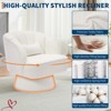 Swivel Barrel Accent Chair, 360° Teddy Fabric Upholstered Armchair with Striped Backrest & Plush Padding, Comfy Round Lounge Chair - 4 of 4