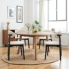 Set of 4 Mid-Century Cotton-Linen Upholstered Dining Chairs with Solid Wood Legs, Armless Accent Chairs for Kitchen or Living Room - 2 of 4