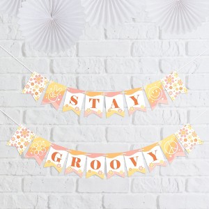 Big Dot of Happiness Stay Groovy - Boho Hippie Party Mini Pennant Banner - Stay Groovy - 1 of 4