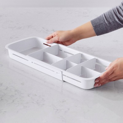 YouCopia DrawerFit Sliding Tray: White Kitchen Cabinet Organizer, Utensil Storage, ABS Material, 15"x7.1"x2" — фото 4