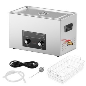 VEVOR 30L Ultrasonic Cleaner with Heater Timer & Basket, Professional Digital Sonic Cavitation Machine, 360W Cleaning Machine for Lab Tools, Silver - 1 of 4