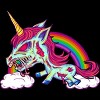 Junior's Design By Humans Zombie Rainbow Unicorn By Dzuu T-Shirt - 2 of 3