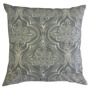 Damask Throw Pillow Seasalt - The Pillow Collection: Modern Geometric Design, Polyester, Zipper Closure - 1 of 2