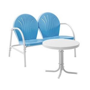 Griffith 2pc Outdoor Conversation Set - Sky Blue - Crosley - 1 of 4